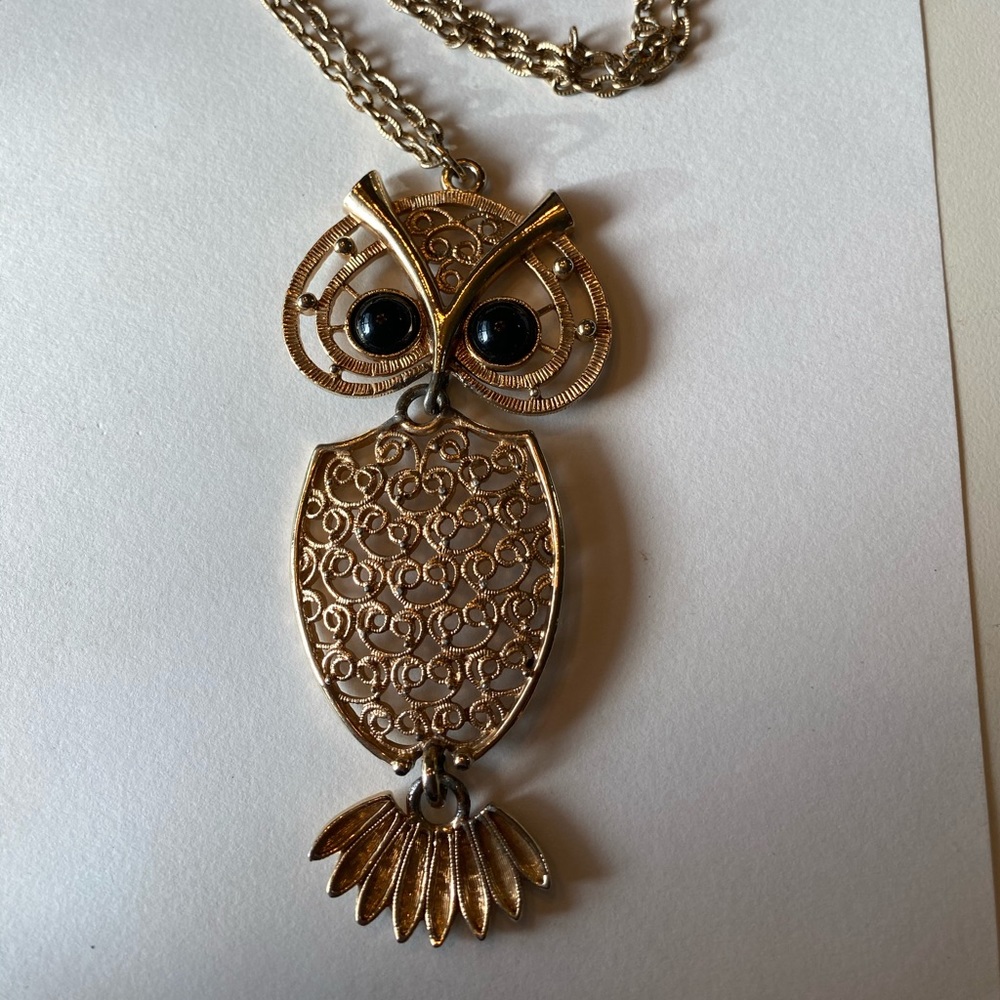 Vintage Coventry owl necklace mid century